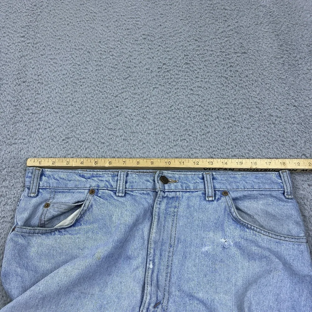 VTG Levi Strauss 619 Mens Light Blue Denim Jeans Straight Leg Orange‎ Tab 36x31